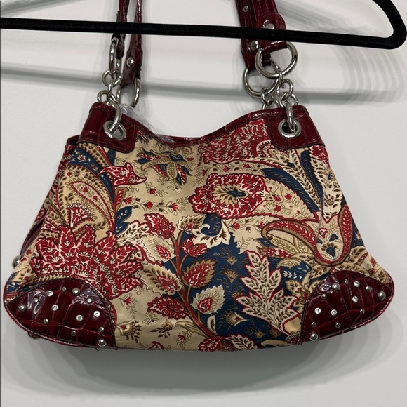 KATHY Women’s Van Zeeland Red Floral Shoulder Purse Y2K Handbag Vintage - Picture 4 of 11